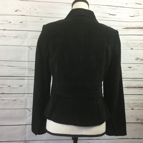 Loft Black Suede Leather Jacket, Size 8P - Picture 4 of 8